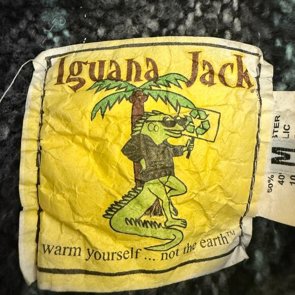 Iguana Jack Mens Sz Medium Woven Hoodie Pullover Long Sleeve Sweater Sweatshirt - Picture 3 of 10